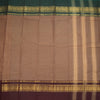 Chettinad Cotton Golden Brown Plain Saree With Temple Border Without Blouse