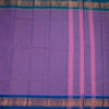 Chettinad Cotton Purple Plain Saree With Temple Border Without Blouse