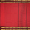 Chettinad Cotton Red Plain Saree With Rettapet Border Without Blouse