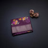 Semi Raw Silk Purple Printed With Zari Stripes Saree