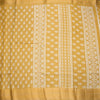 Semi Raw Silk Gold Printed With Zari Stripes Saree