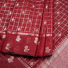 Semi Raw Silk Maroon Zari Worked Saree