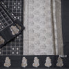 Semi Raw Silk Black Zari Worked Saree