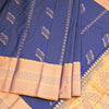 Semi Silk Ink Blue Zari Worked Saree