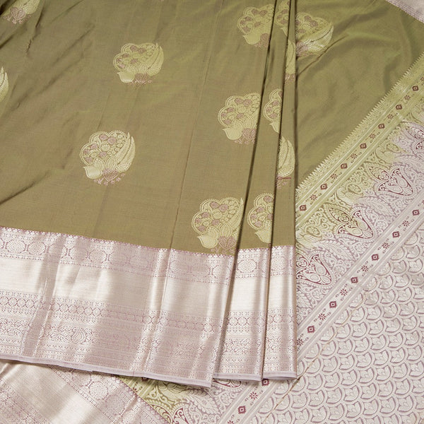 Semi Silk Shot Colour Silver Zari Worked Saree