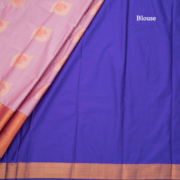 Semi Silk Onion Pink Zari Worked Saree