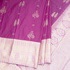 Semi Silk Magenta Purple Zari Worked Saree