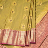 Semi Silk Lime Green Zari Worked Saree 02