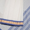 Poly Cotton Cream Stripes Printed Saree