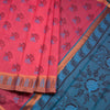 Poly Cotton Reddish Pink Printed Saree