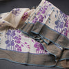 Pure Tussar Cream Floral Printed Saree 02