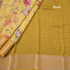 Pure Tussar Yellow Floral Printed Saree