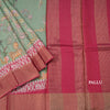 Pure Tussar Light Green Printed Saree With Forest Design