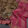 Pure Tussar Coffee Brown Printed Saree With Forest Design