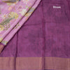 Pure Tussar Lavender Printed Saree Peacock With Floral Design