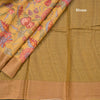 Pure Tussar Mustard Printed Saree Fruit With Floral Design