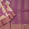 Pure Tussar Magenta Purple Floral Printed Saree