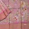 Pure Tussar Onion Pink Floral Printed Saree