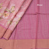 Pure Tussar Onion Pink Floral Printed Saree