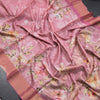 Pure Tussar Onion Pink Floral Printed Saree
