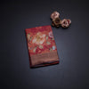 Pure Tussar Red Floral Printed Saree 02