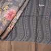 Pure Tussar Grey Floral Printed Saree 02