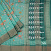 Pure Tussar Mint Green Floral Printed Saree