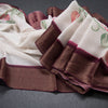 Pure Tussar Cream Floral Printed Saree 03