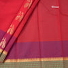 Silk Cotton Red Zari Worked Saree 02