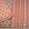 Chanderi Cotton Peach Printed Saree 04