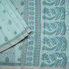 Chanderi Cotton Powder Blue Printed Saree