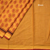 Chanderi Cotton Mango Yellow Printed Saree 02