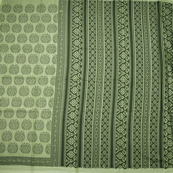 Chanderi Cotton Light Green Printed Saree 02