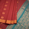 Silk Cotton Maroon Zari worked Saree 06