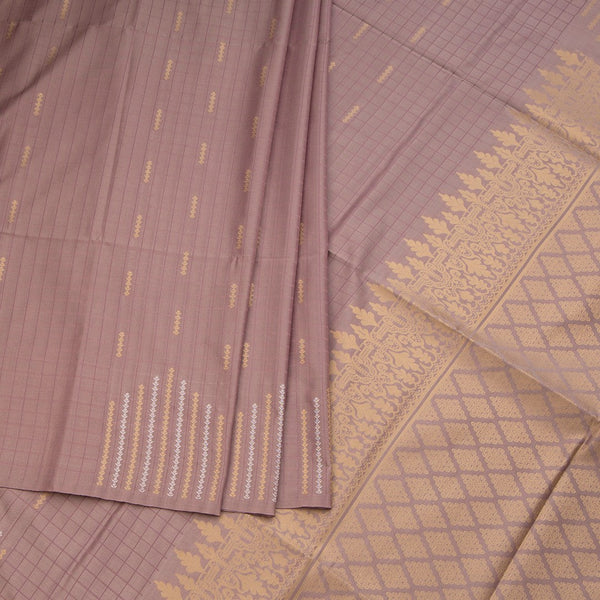 Semi Soft Silk Coffee Brown Thread Work Saree With Zari Buttas