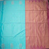 Semi Soft Silk Sky Blue Thread Work Saree With Zari Buttas