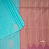 Semi Soft Silk Sky Blue Thread Work Saree With Zari Buttas