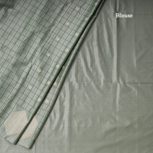 Semi Soft Silk Dark Green Thread Work Saree With Zari Buttas