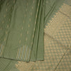 Semi Soft Silk Sage Green Thread Work Saree With Zari Buttas