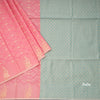 Semi Soft Silk Peach Thread Work Saree With Zari Buttas 02