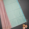 Semi Soft Silk Light Brown Thread Work Saree With Zari Buttas