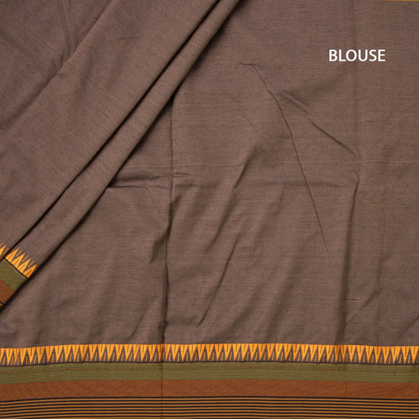 Dharwad Cotton Brown Plain Saree - Kumaran Silks