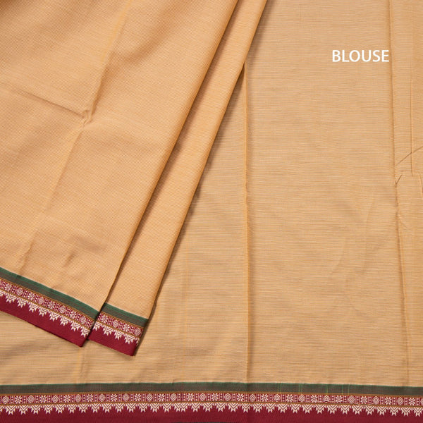 Dharwad Cotton Cream Striped Saree - Kumaran Silks