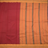 Dharwad Cotton Maroon Plain Saree 05