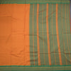 Dharwad Cotton Orange Plain Saree