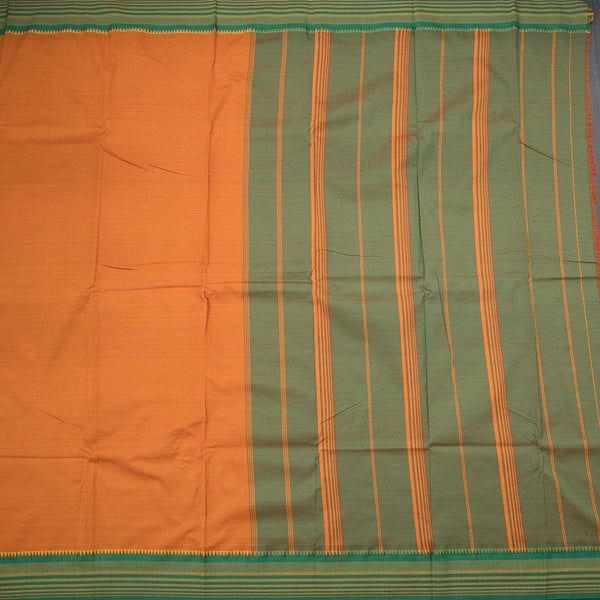 Dharwad Cotton Orange Plain Saree