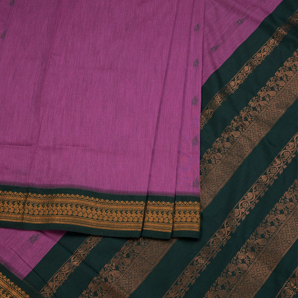 Kalyani Cotton Rose Pink Saree With Small Buttas And Zari Border