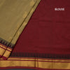 Kalyani Cotton Olive Green Saree With Zari Buttas And Temple Border 02