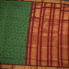 Kalyani Cotton Green Printed Saree With Zari Border