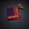 Kalyani Cotton Purple Saree With Small Buttas And Zari Border 02